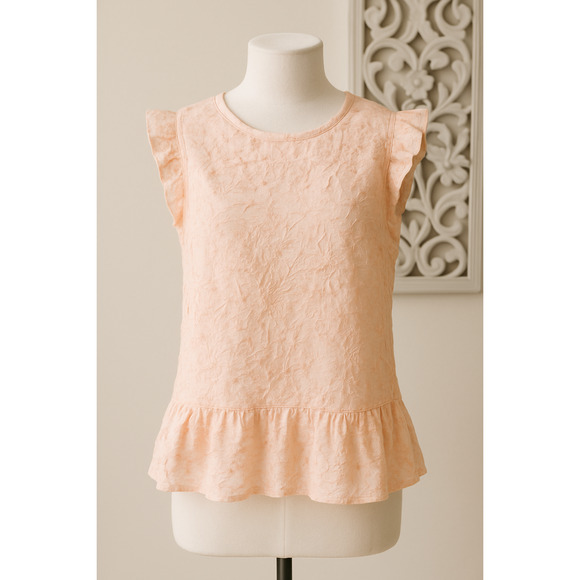 Lauren Conrad L Blouse Light  Blush Top Romantic Cottagecore Boho Chic Feminine - Picture 1 of 11